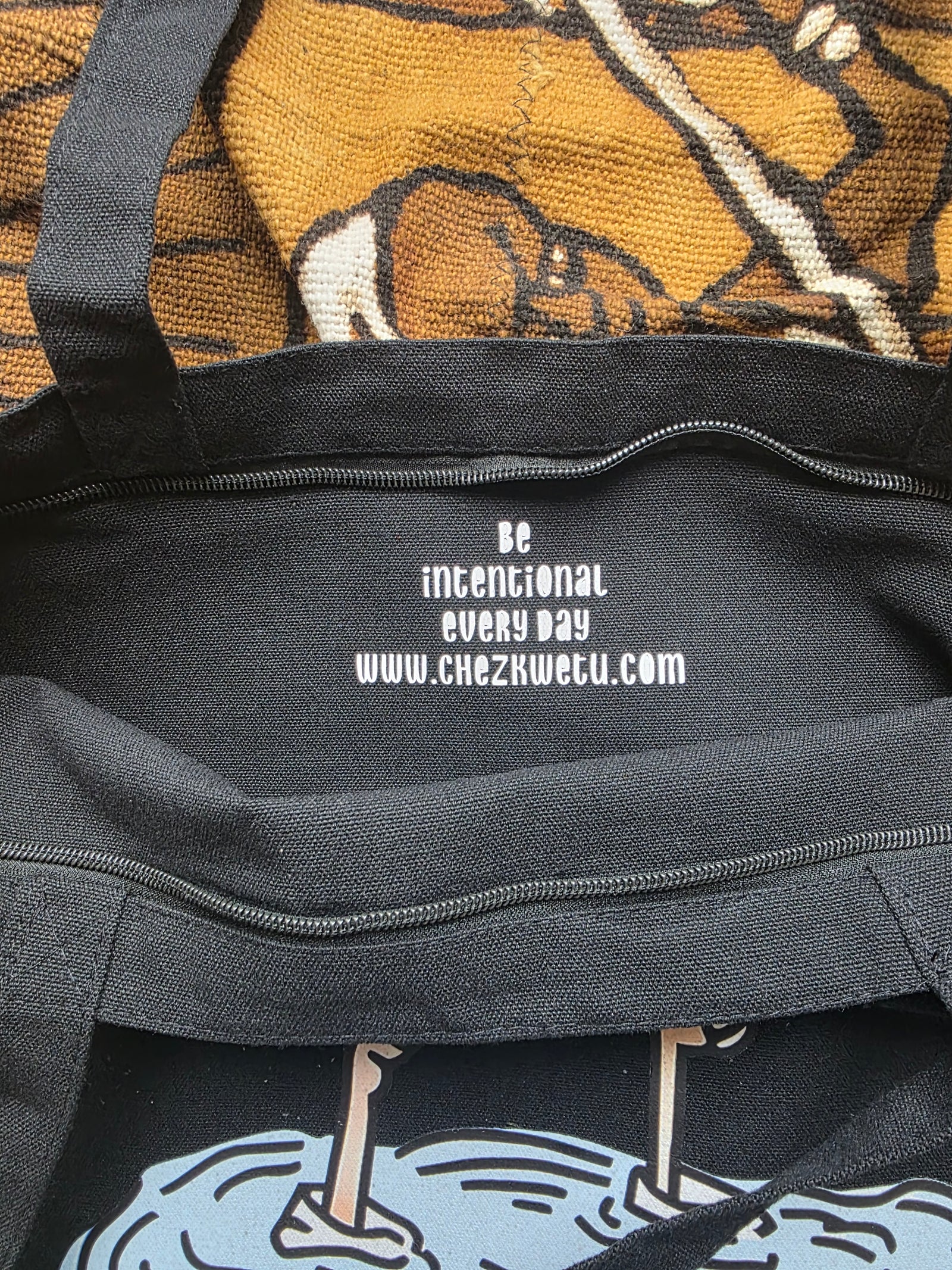 I'm fine Large Tote with zipper