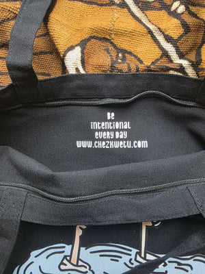 I'm fine Large Tote with zipper