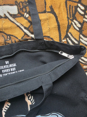 I'm fine Large Tote with zipper