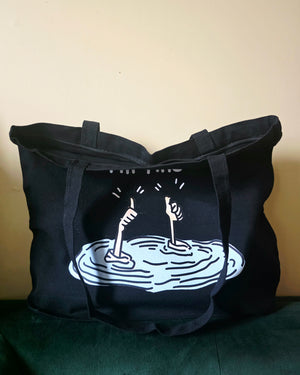 I'm fine Large Tote with zipper