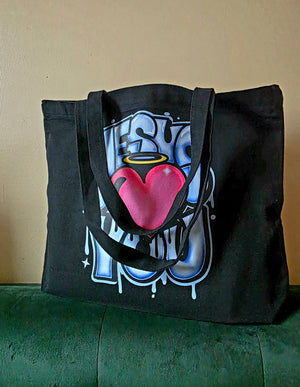 Jesus Loves You Large Tote with Zipper