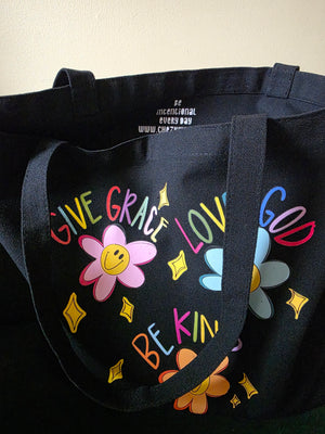 Give Grace Love God Be Kind Large Tote