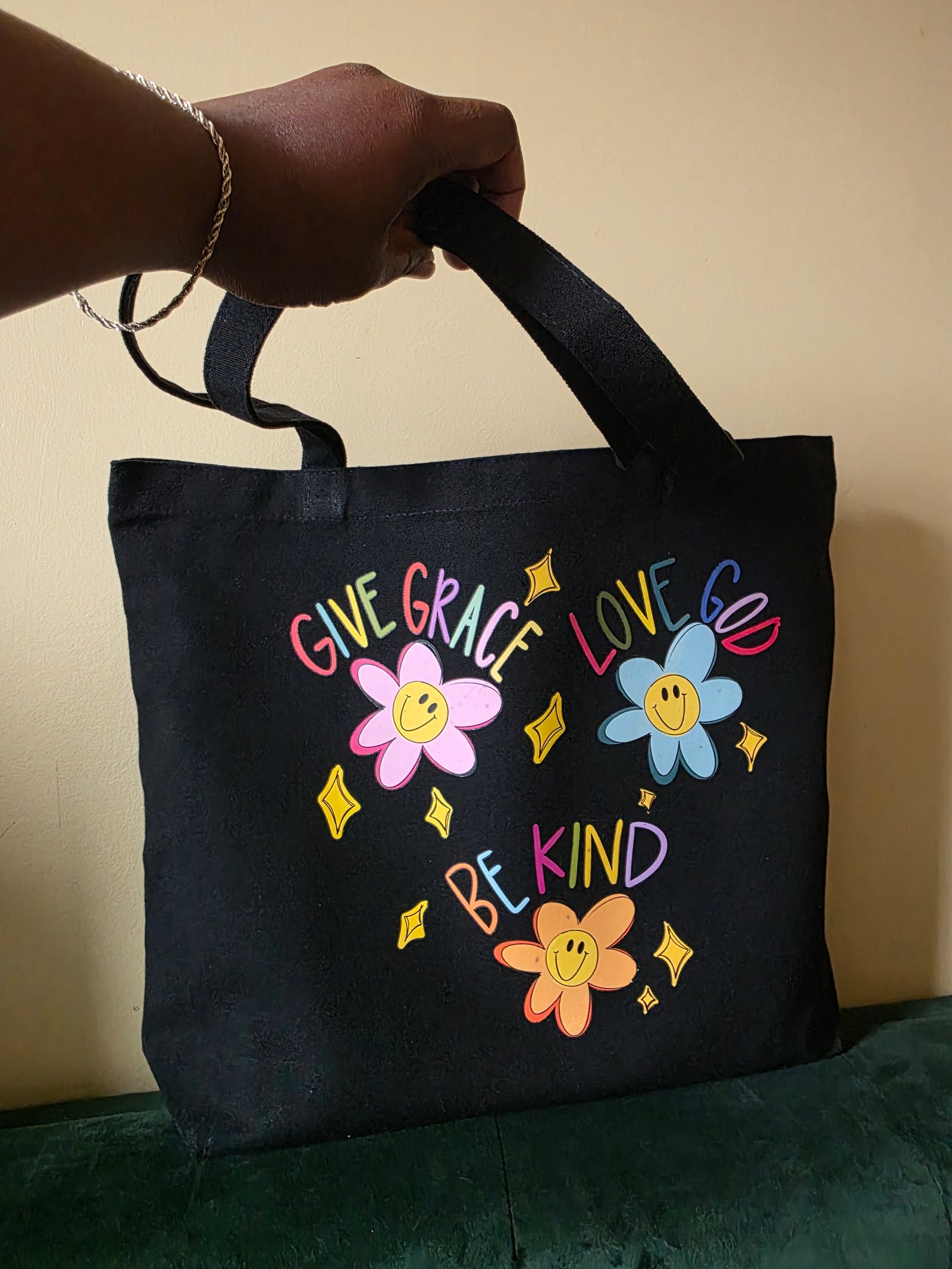 Give Grace Love God Be Kind Large Tote