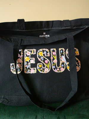 Jesus Large Tote with Zipper