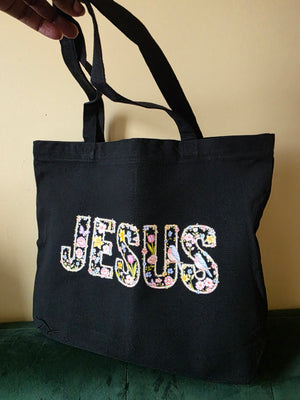Jesus Large Tote with Zipper