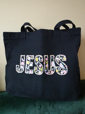 Jesus Large Tote with Zipper