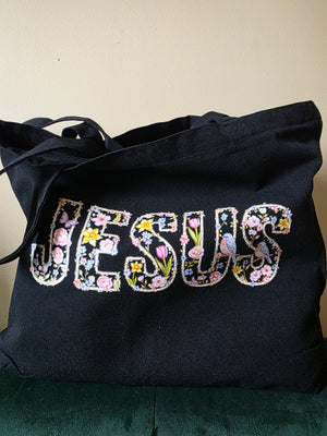 Jesus Large Tote with Zipper