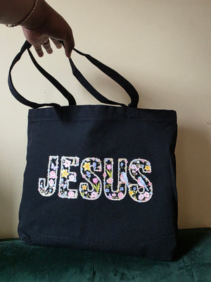 Jesus Large Tote with Zipper