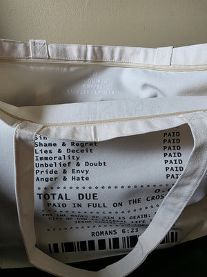Jesus Paid It All Large Tote with Zipper