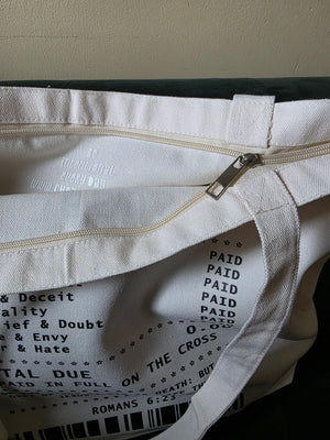 Jesus Paid It All Large Tote with Zipper
