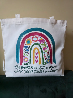 The world is still ...Large Tote with Zipper