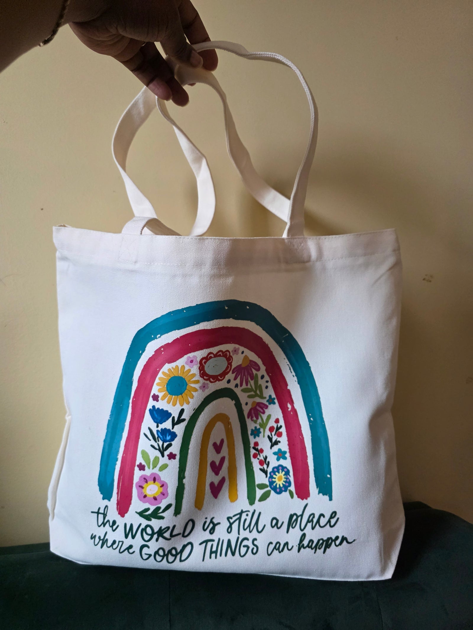 The world is still ...Large Tote with Zipper