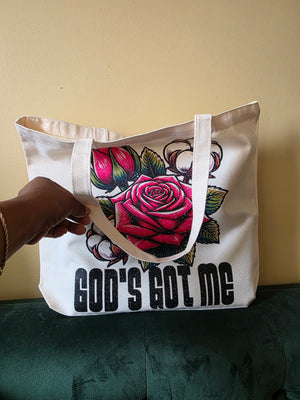 God's Got Me Large Tote