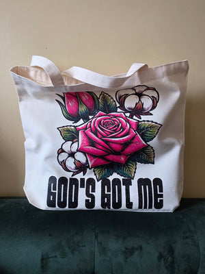 God's Got Me Large Tote