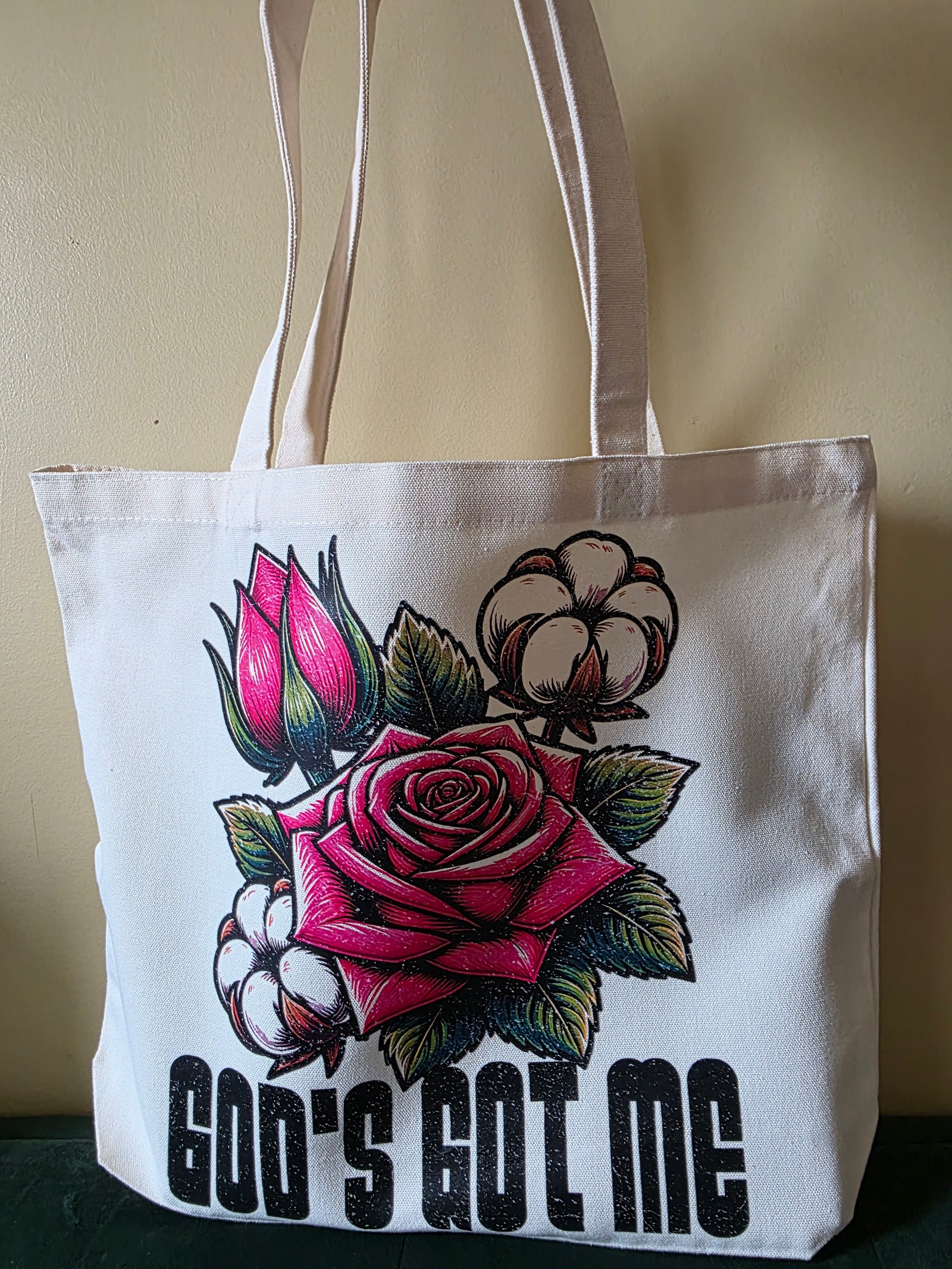God's Got Me Large Tote