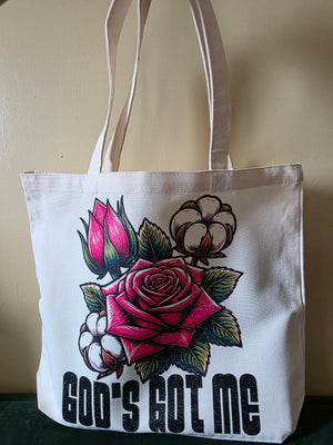 God's Got Me Large Tote