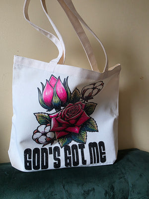 God's Got Me Large Tote