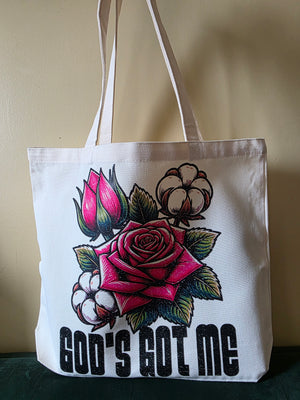 God's Got Me Large Tote