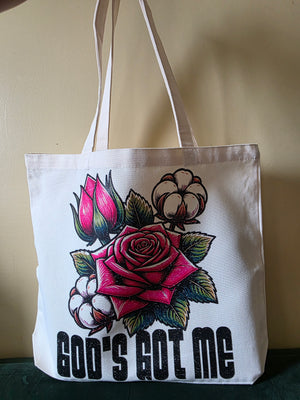 God's Got Me Large Tote