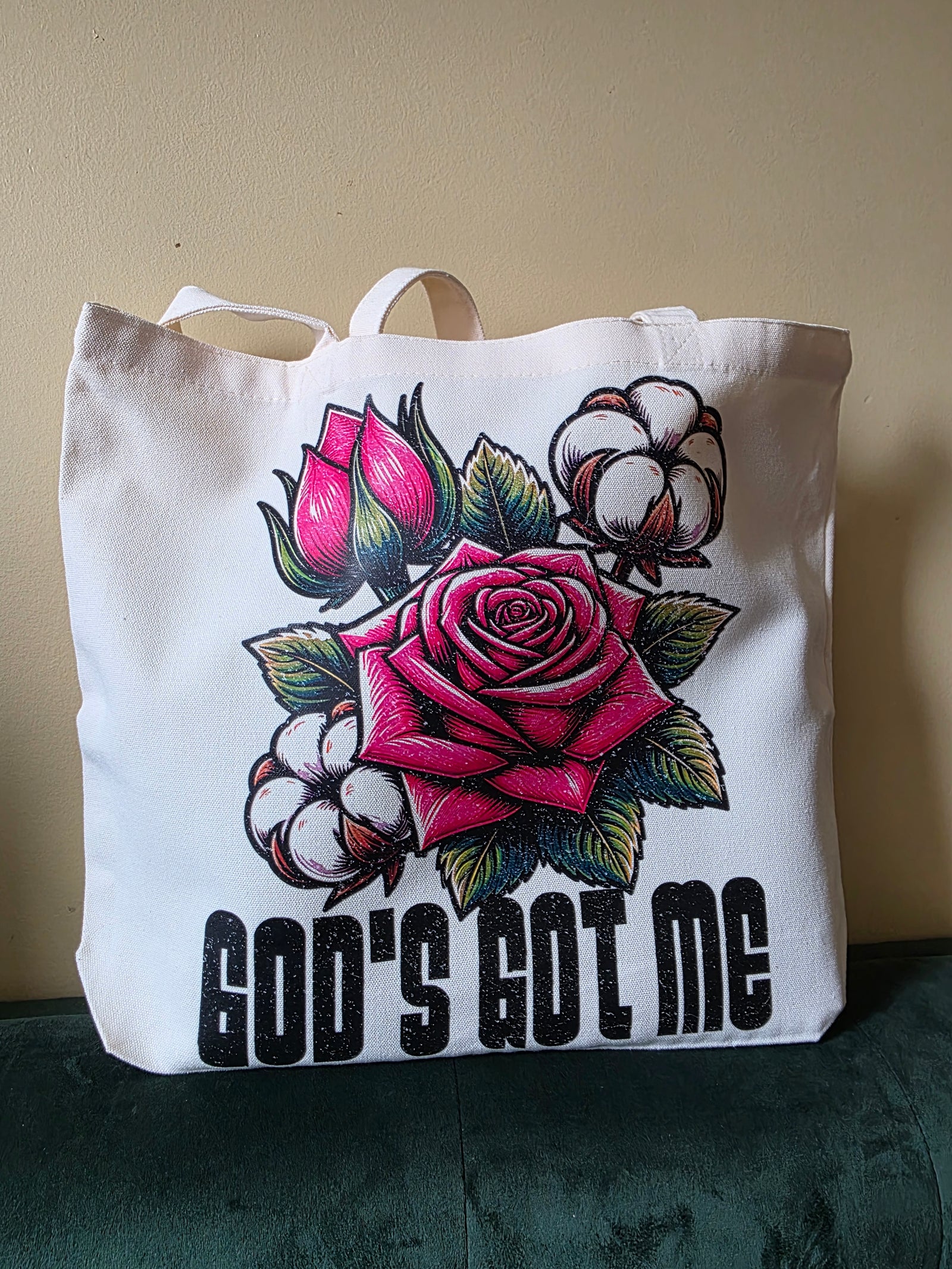 God's Got Me Large Tote