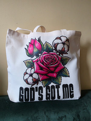 God's Got Me Large Tote