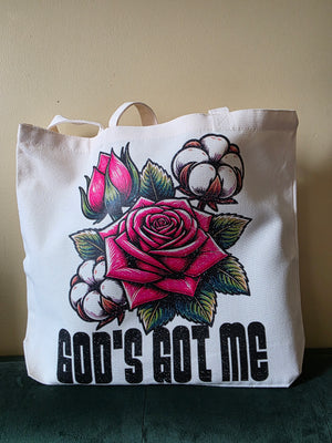 God's Got Me Large Tote