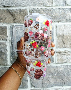 Just a Goose in Love Glass Tumbler with Handle