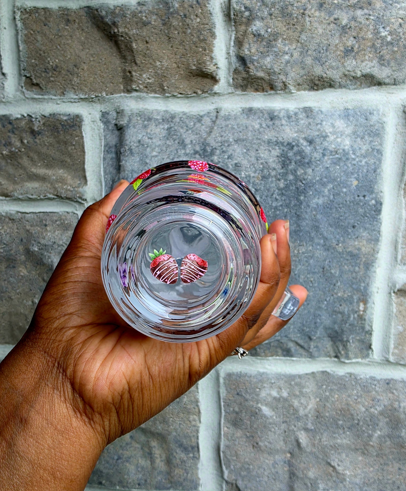 Just a Goose in Love Glass Tumbler with Handle