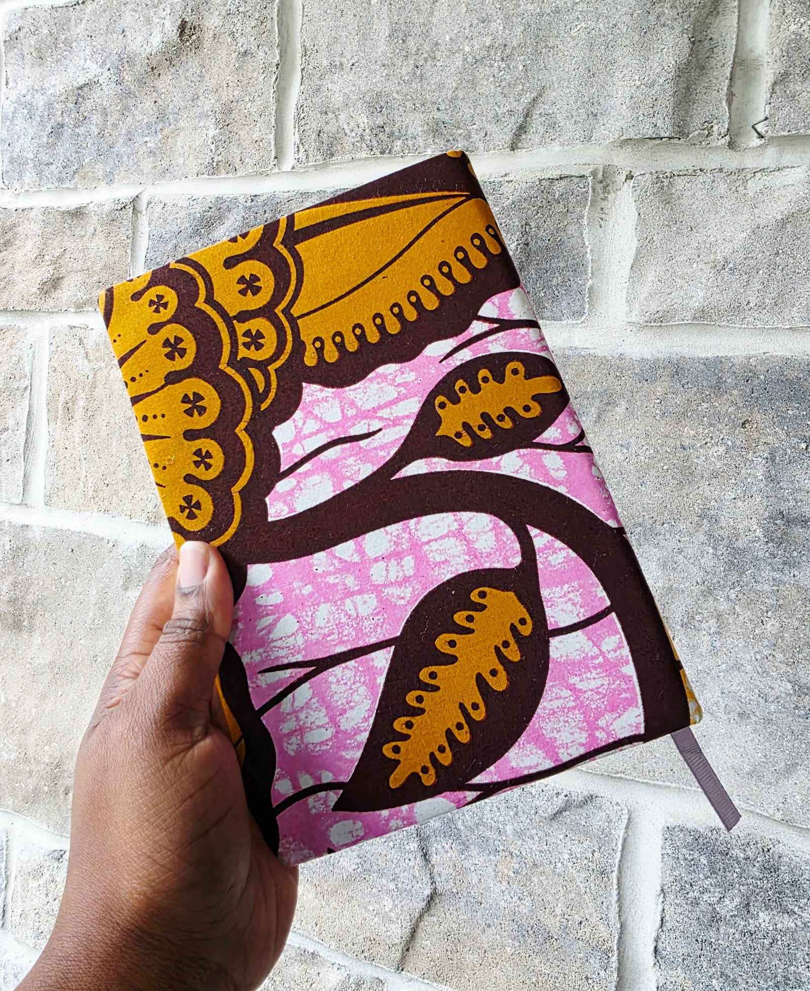 African Fabric Lined Notebook
