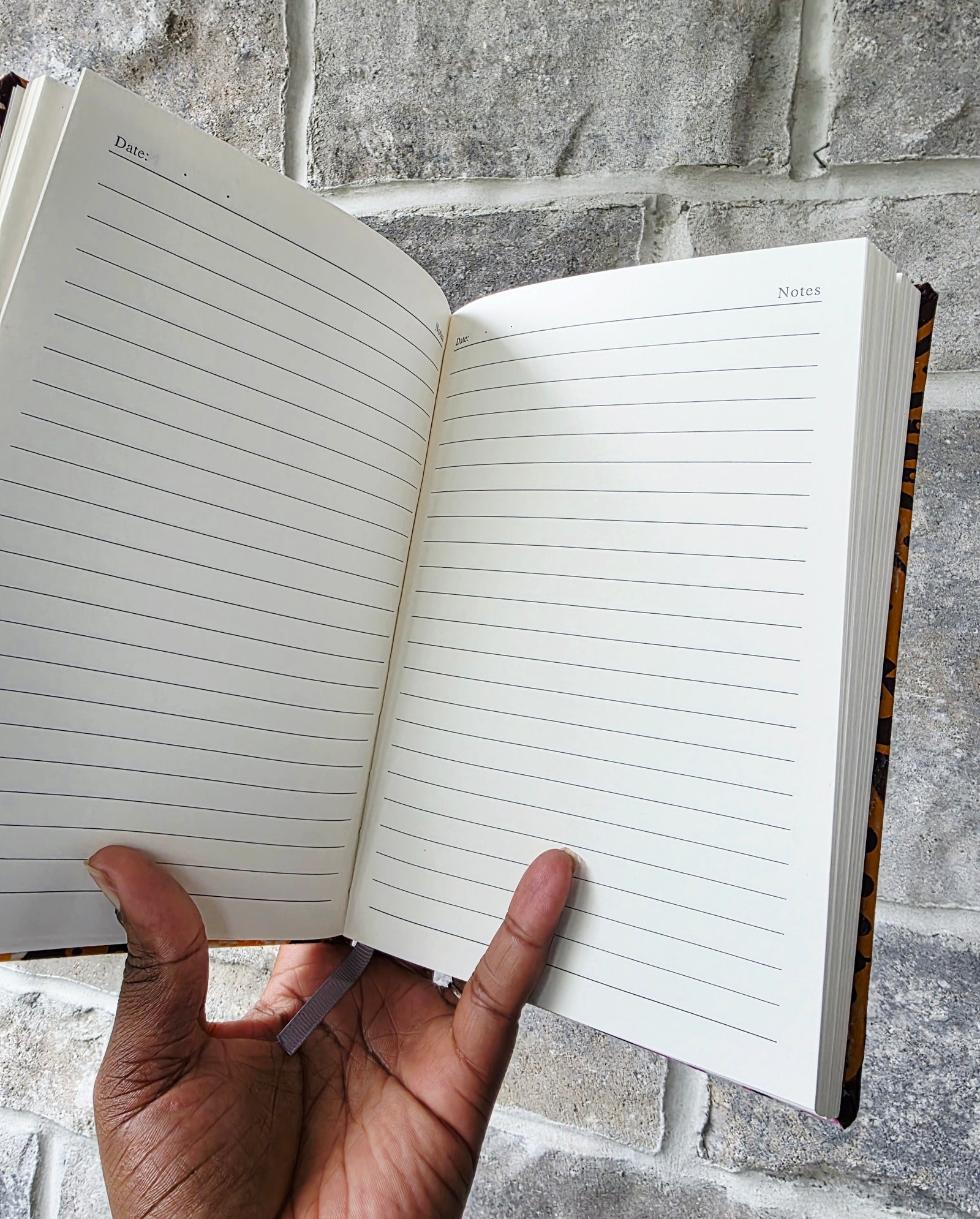 African Fabric Lined Notebook