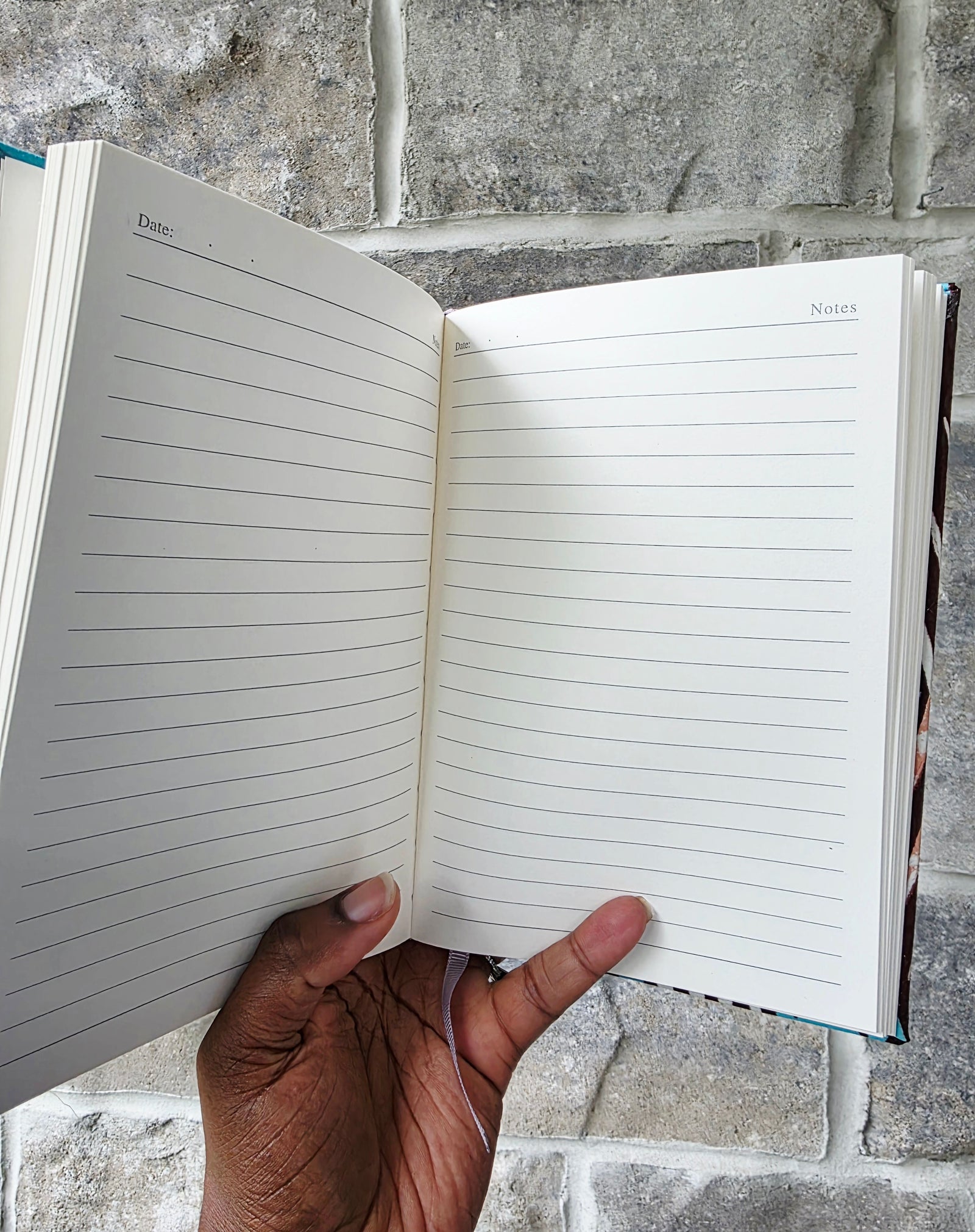 African Fabric Lined Notebook