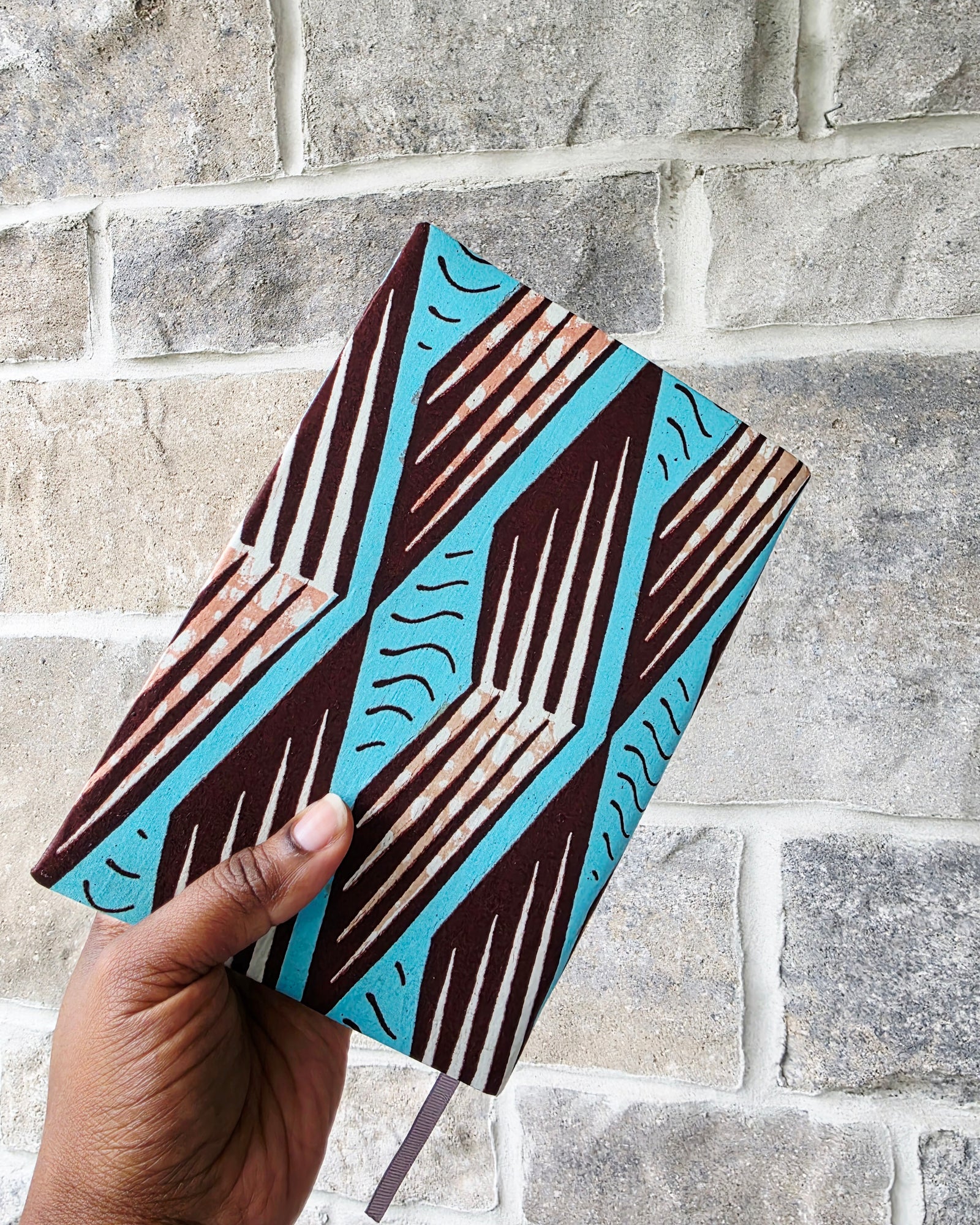 African Fabric Lined Notebook