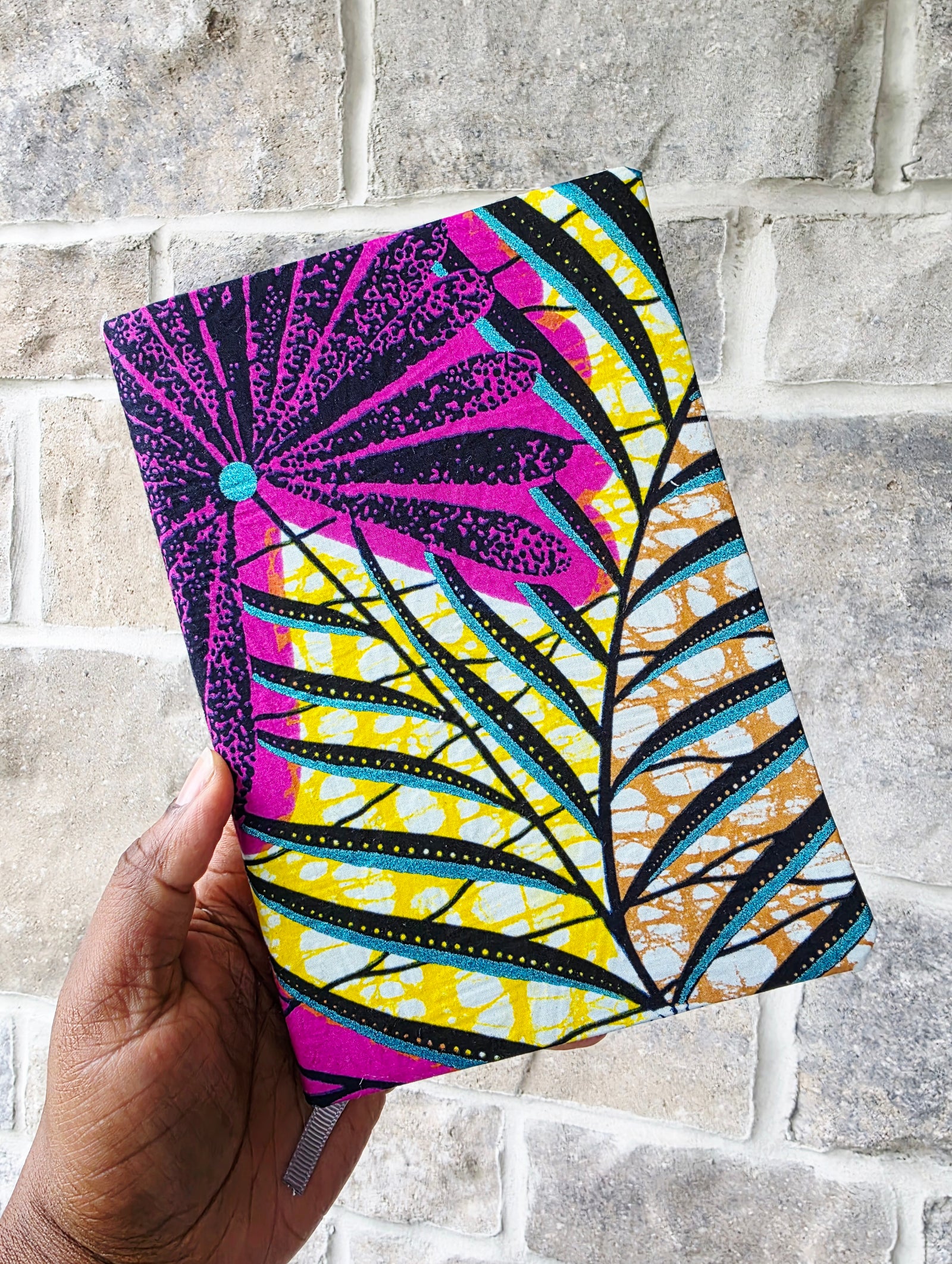 African Fabric Lined Notebook