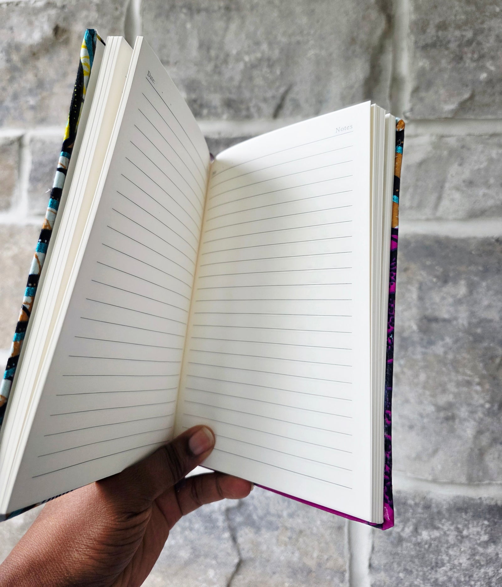 African Fabric Lined Notebook