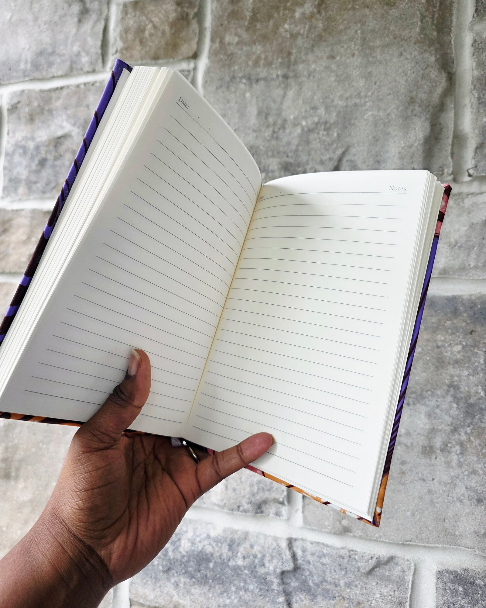 African Fabric Lined Notebook