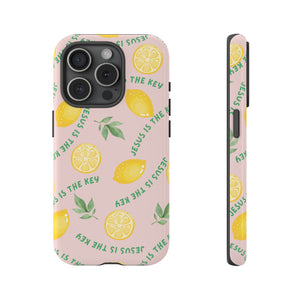 "Jesus Is The Key" Lemon Tough Phone Case – For Samsung, iPhone, & Pixel