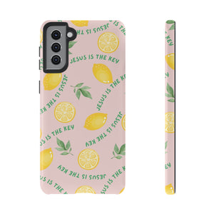 "Jesus Is The Key" Lemon Tough Phone Case – For Samsung, iPhone, & Pixel