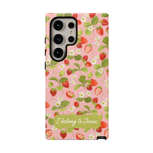 "I Belong to Jesus" Strawberry Tough Phone Case – For Samsung, Iphone and Google Pixel