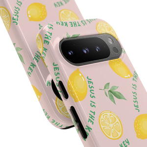 "Jesus Is The Key" Lemon Tough Phone Case – For Samsung, iPhone, & Pixel