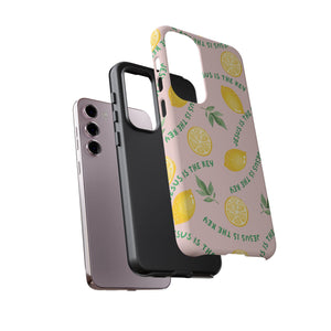 "Jesus Is The Key" Lemon Tough Phone Case – For Samsung, iPhone, & Pixel