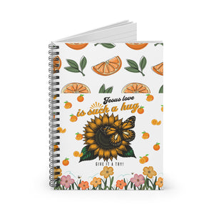 "Jesus Love is Such a Hug" Sunflower & Orange Spiral Notebook – Ruled Lined