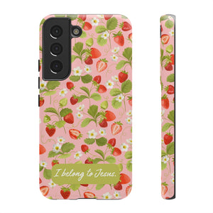 "I Belong to Jesus" Strawberry Tough Phone Case – For Samsung, Iphone and Google Pixel