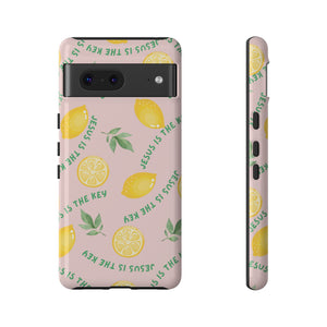 "Jesus Is The Key" Lemon Tough Phone Case – For Samsung, iPhone, & Pixel