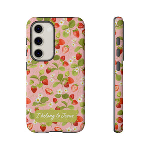 "I Belong to Jesus" Strawberry Tough Phone Case – For Samsung, Iphone and Google Pixel