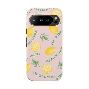 "Jesus Is The Key" Lemon Tough Phone Case – For Samsung, iPhone, & Pixel