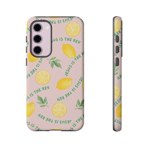 "Jesus Is The Key" Lemon Tough Phone Case – For Samsung, iPhone, & Pixel