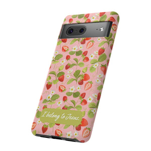 "I Belong to Jesus" Strawberry Tough Phone Case – For Samsung, Iphone and Google Pixel