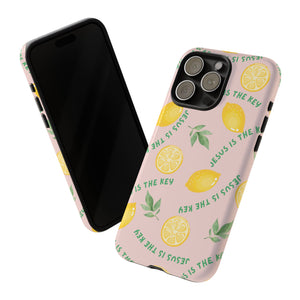 "Jesus Is The Key" Lemon Tough Phone Case – For Samsung, iPhone, & Pixel