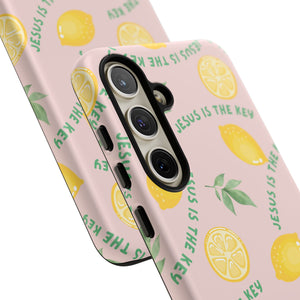 "Jesus Is The Key" Lemon Tough Phone Case – For Samsung, iPhone, & Pixel