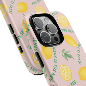 "Jesus Is The Key" Lemon Tough Phone Case – For Samsung, iPhone, & Pixel